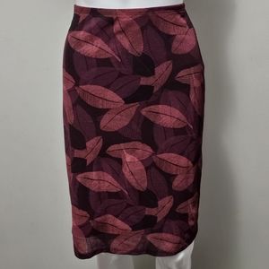 Vintage NY&CO Burgundy & Coral 90s Mesh Slip Skirt Size Small